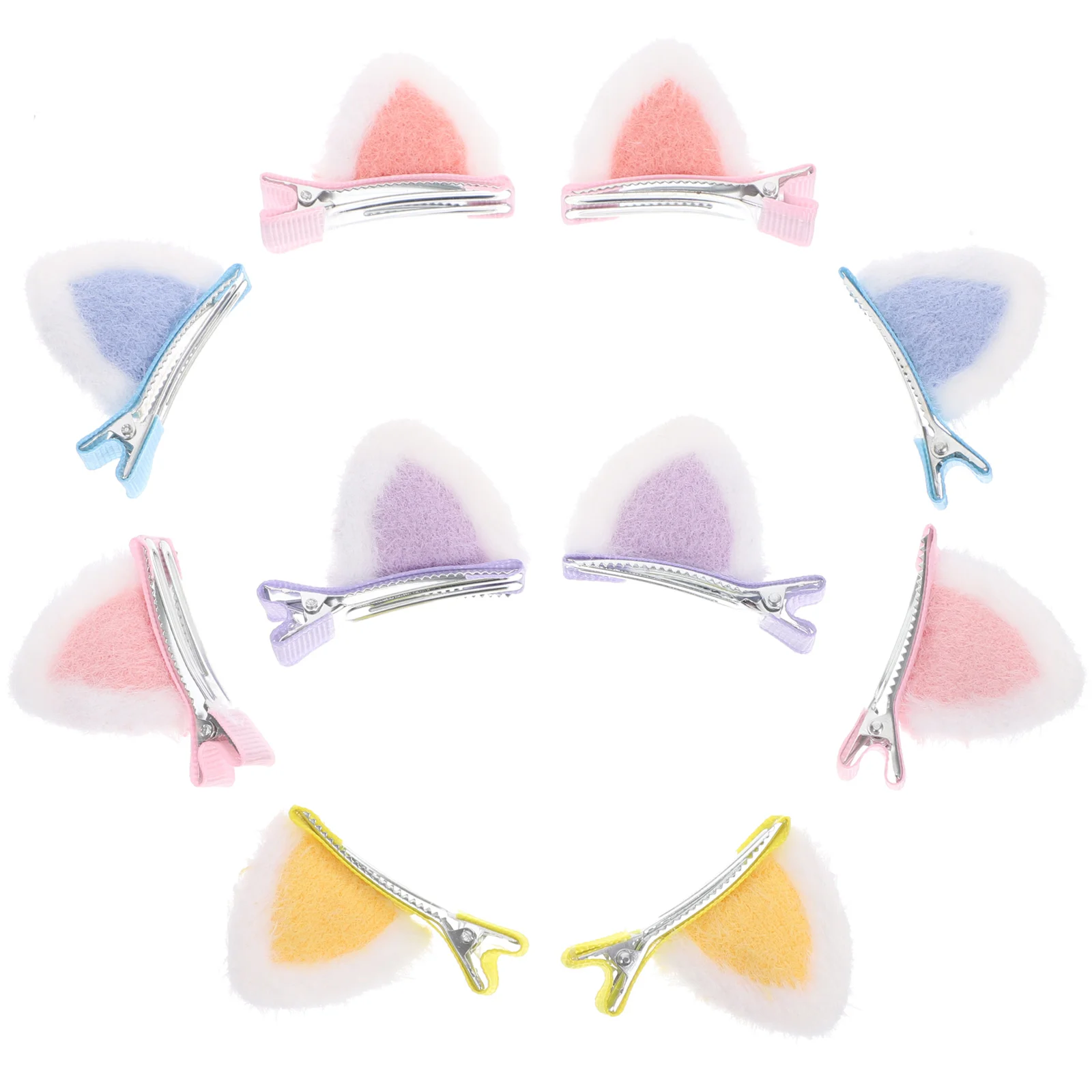 

5 Pairs Children's Hairpin Kids Barrettes Plush Clips Bunny Ears Headband Girls Headdress Lovely Hairpins Tiara Hairy