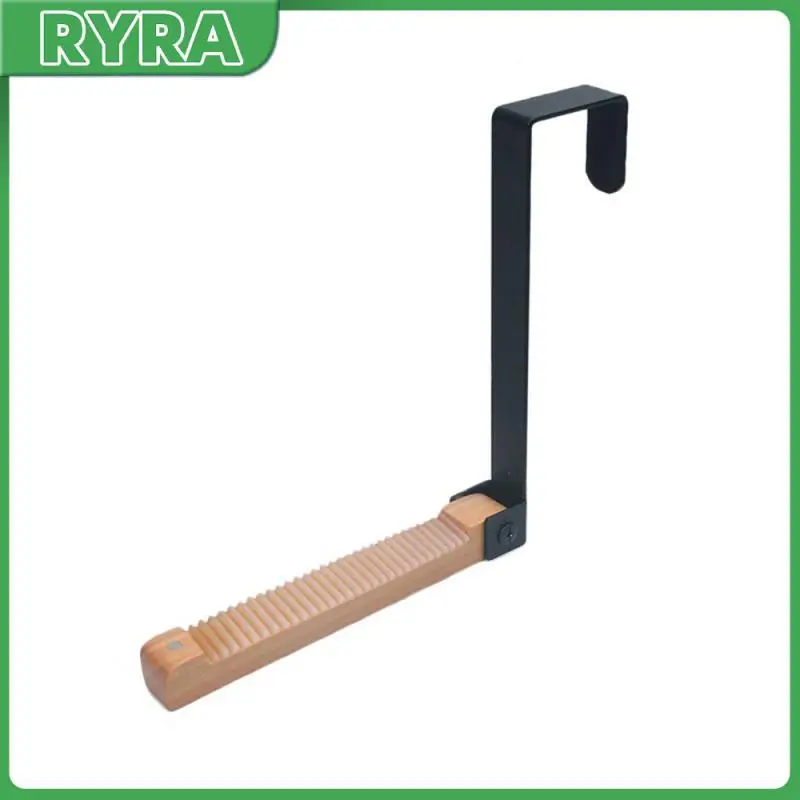 

Multifunctional Home Decor Organizer Minimalist Practical Door Back Type Hanger Hat Scarf Holders Solid Wooden Hook Punch-free