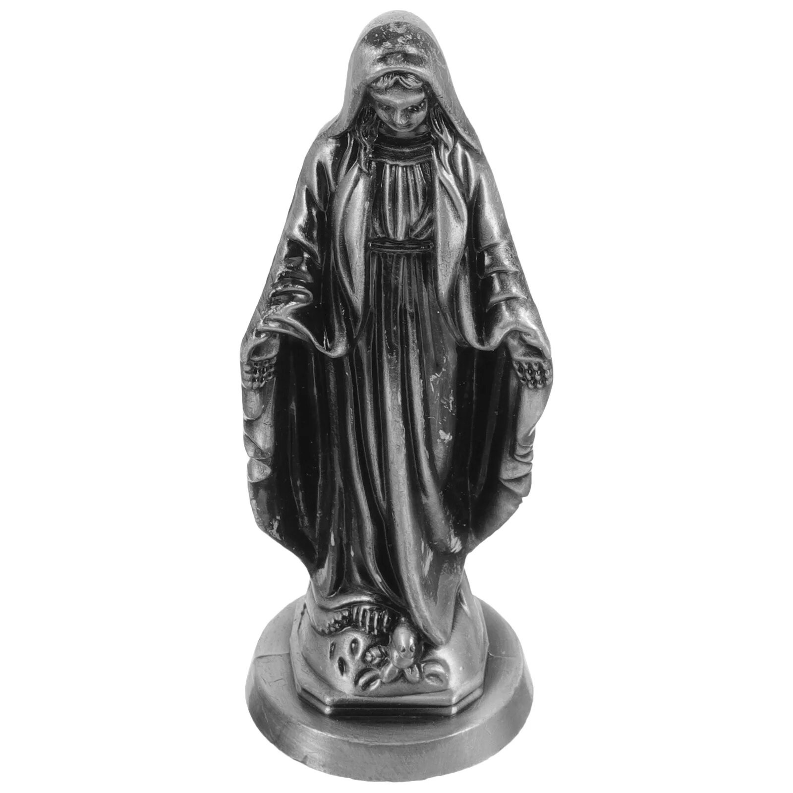 

Virgin Mary Metal Figurine Decorations Home Miniature Zinc Alloy Model Church Desktop