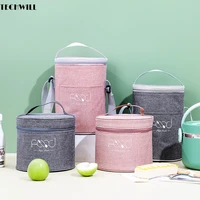 outdoor lunch bag cylindrical insulated lunch box bag round animal bag large thick aluminum foil picnic bag camping lunch bags