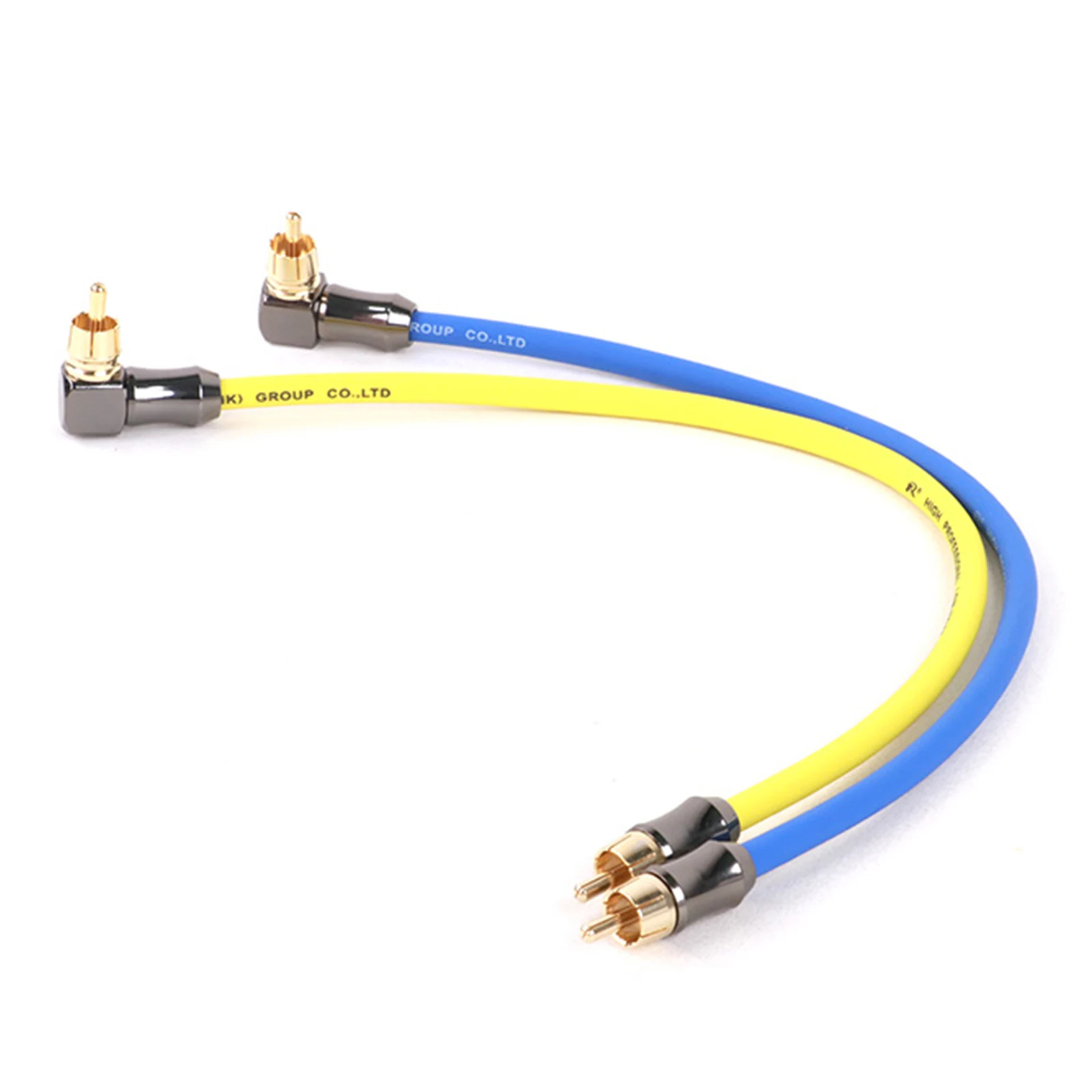 Фото 1 пара аудиокабелей RCA прямой угол 2 RCA прямые 2 RCA цветные кабели 4N OFC штекер-штекер для усилителя DAC TV автомобильное аудио №5