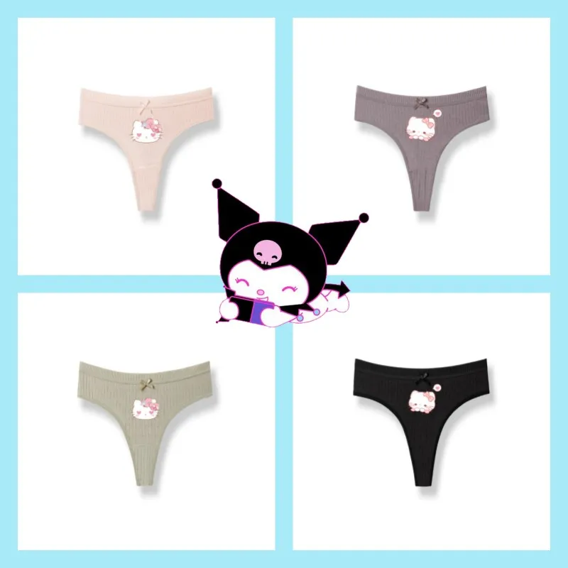 

Kawaii Hello Kitty Anime Underpants Thong Cotton New Women Sexy Japanese Thread Comfortable Cute Cartoon Traceless Girl T Pants