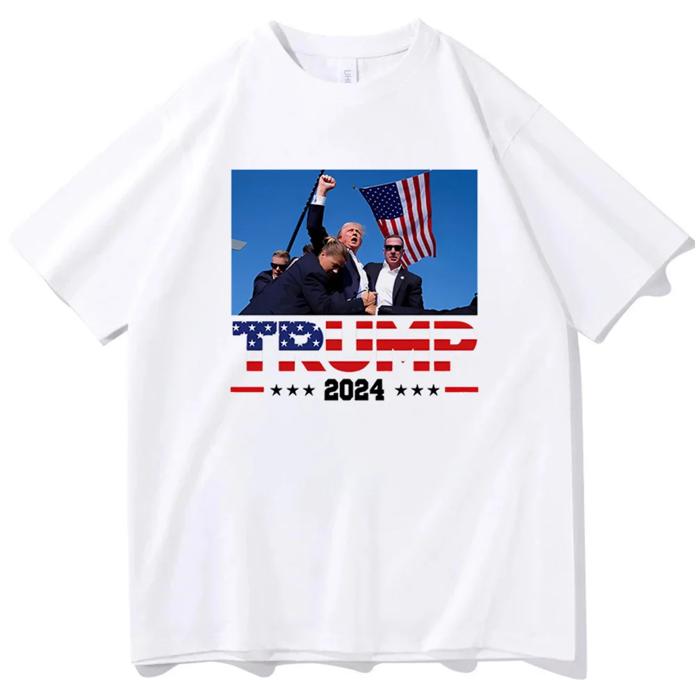 Donald Trump top tees girl hip hop Digital Psychedelic Y2k korean clothes t-shirt harajuku Graphic 2000s
