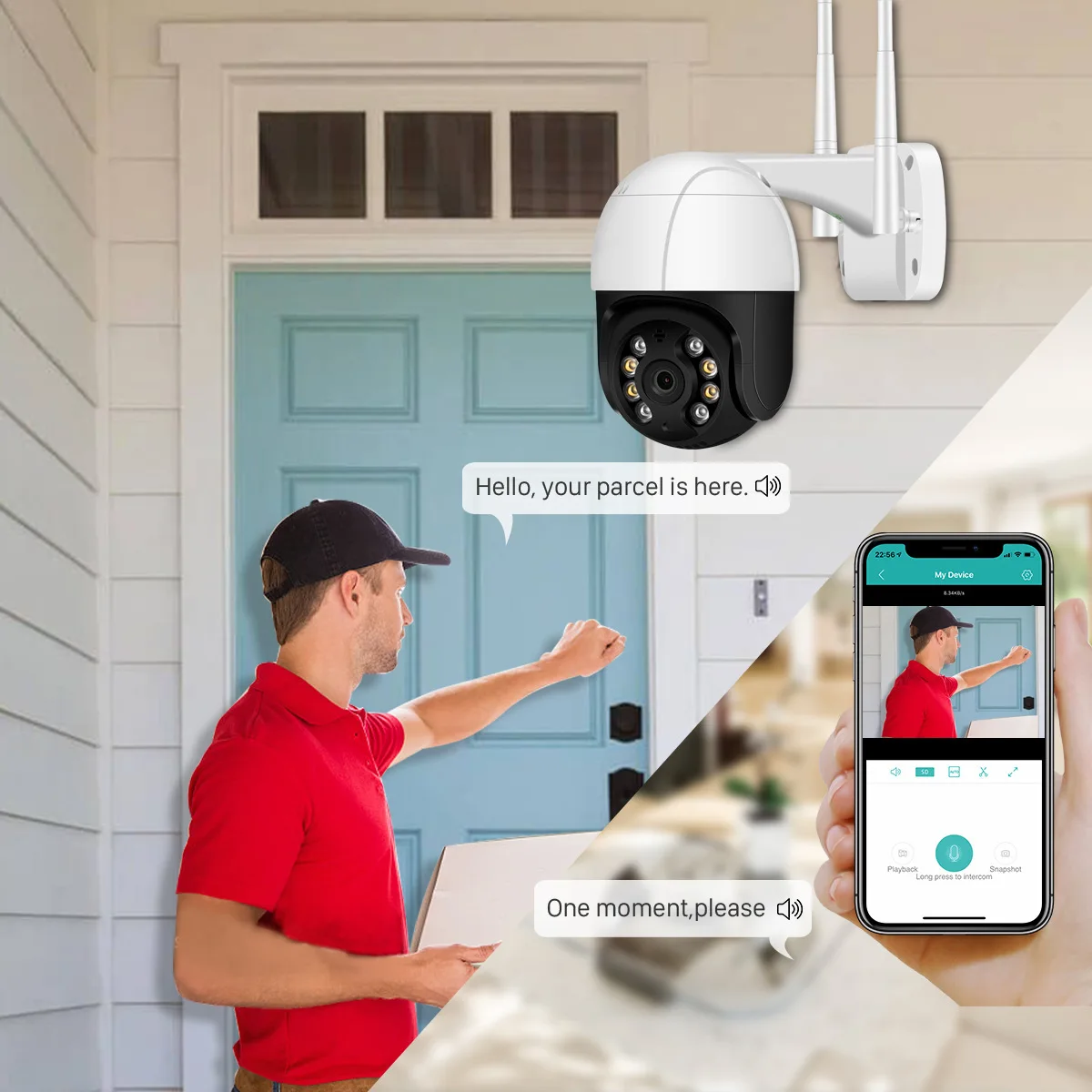 Wifi IP Camera Outdoor 4X Digital Zoom AI Human Detect H.265 P2P Audio 2MP 3MP Security CCTV Wireless 1080P PTZ Cameras |