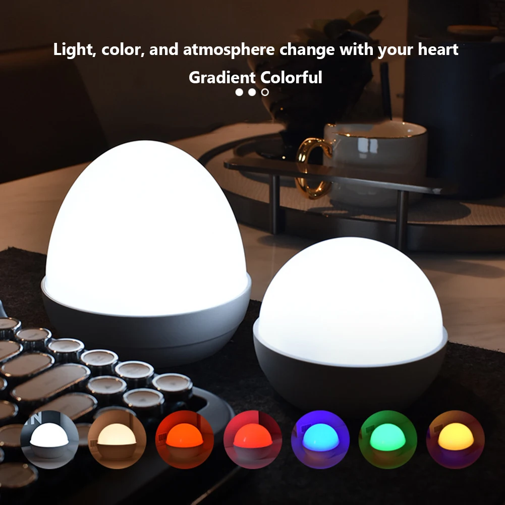 

Настольная лампа RGB со встроенным аккумулятором, приглушаемая портативная лампа для детского сна с зарядной линией, для украшения интерьера дома