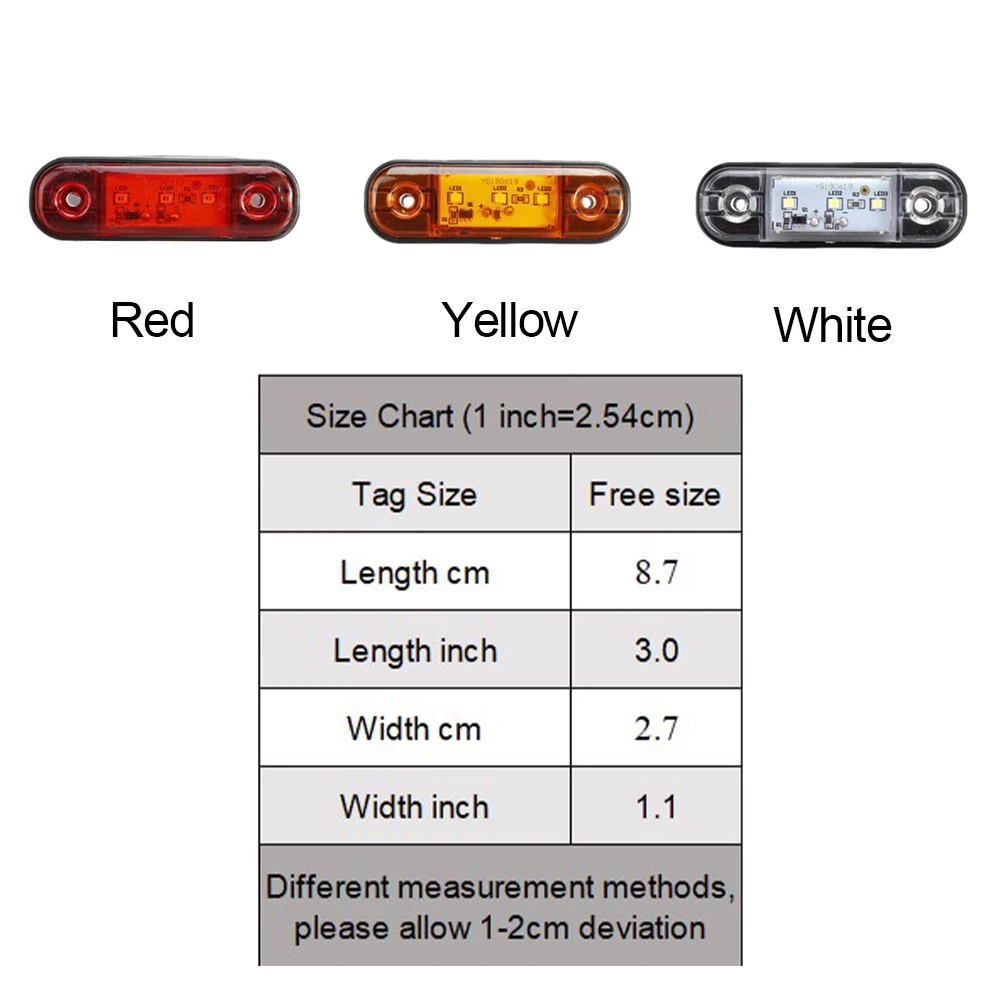 Яркий боковой фонарь для грузовика 12 В 24 3 светодиодных боковых фонаря легкий