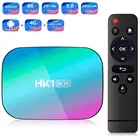 Приставка Смарт-ТВ HK1, Android 90, четырехъядерный процессор Amlogic S905X3, двойной Wi-Fi, 4K, 4 Гб + 128 Гб, медиаплеер, новинка 2022