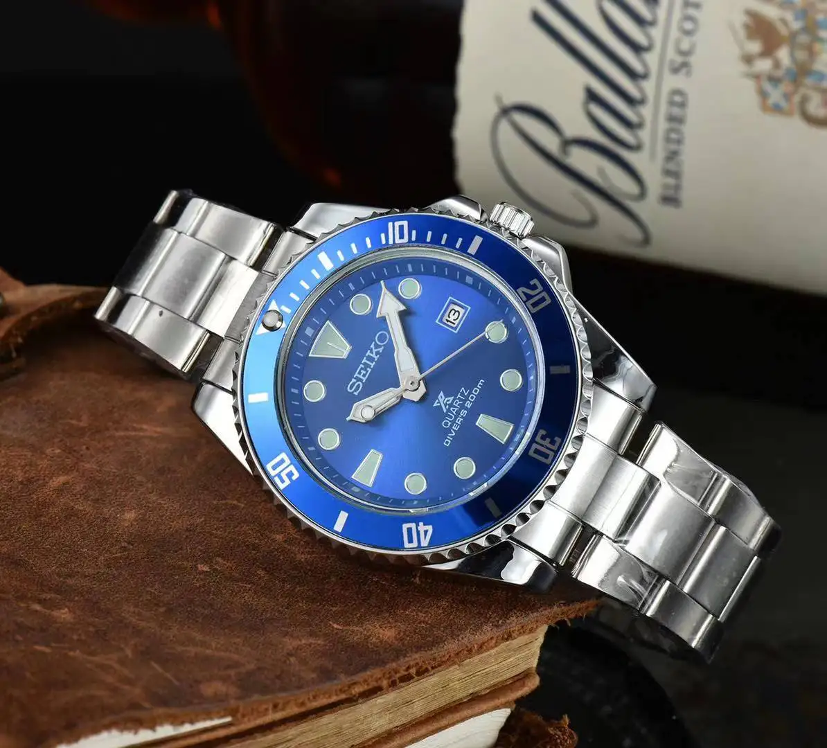Мужские водонепроницаемые часы для дайвинга Seiko, светящиеся модные деловые спортивные мужские часы в виде водного призрака, SRP779K1