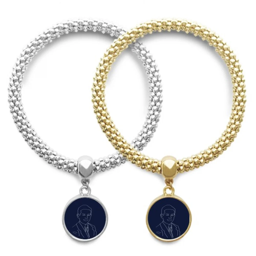 

USA President Person Joseph Child Shape Lover Bracelet Bangle Pendant Jewelry Couple Chain