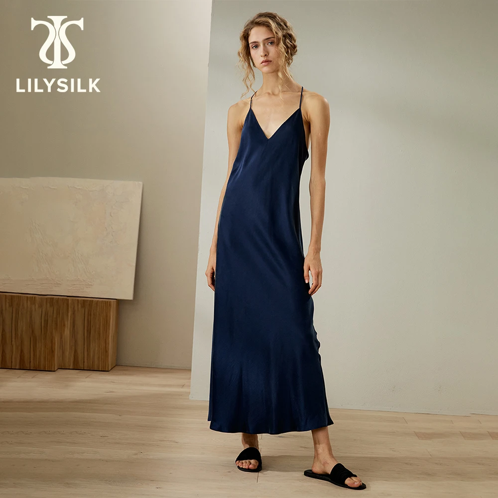 Длинная шелковая ночная рубашка LILYSILK для женщин