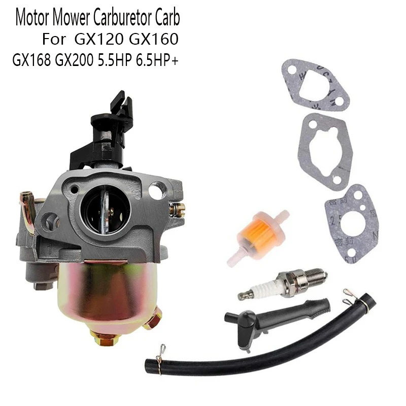 

Motor Mower Carburetor Carb for Honda GX120 GX160 GX168 GX200 5.5HP 6.5HP+Fuel Pipe Gasket Engine Generator Carburator