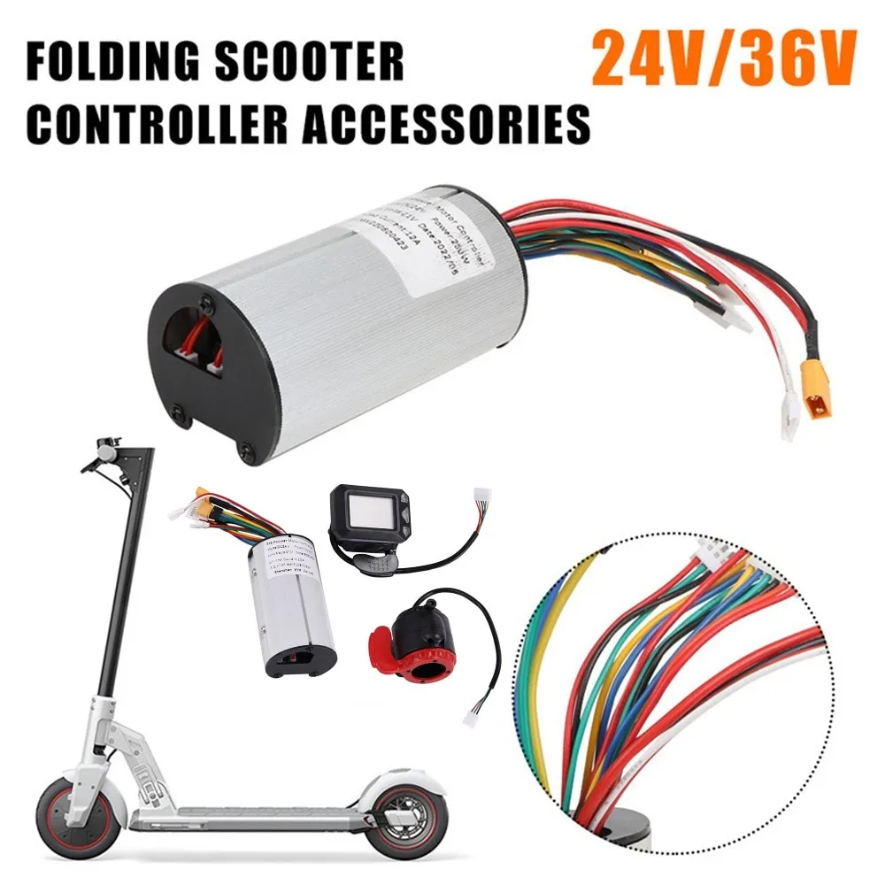 

24V/36V Folding Scooter Controller Accessories Carbon Fiber Scooter Controller LCD Display Brake Accelerator Throttle Set