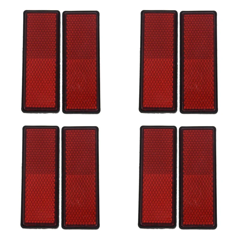 

8X Rectangle Red Reflectors Universal For Motorcycles ATV Bikes Dirt Bikes