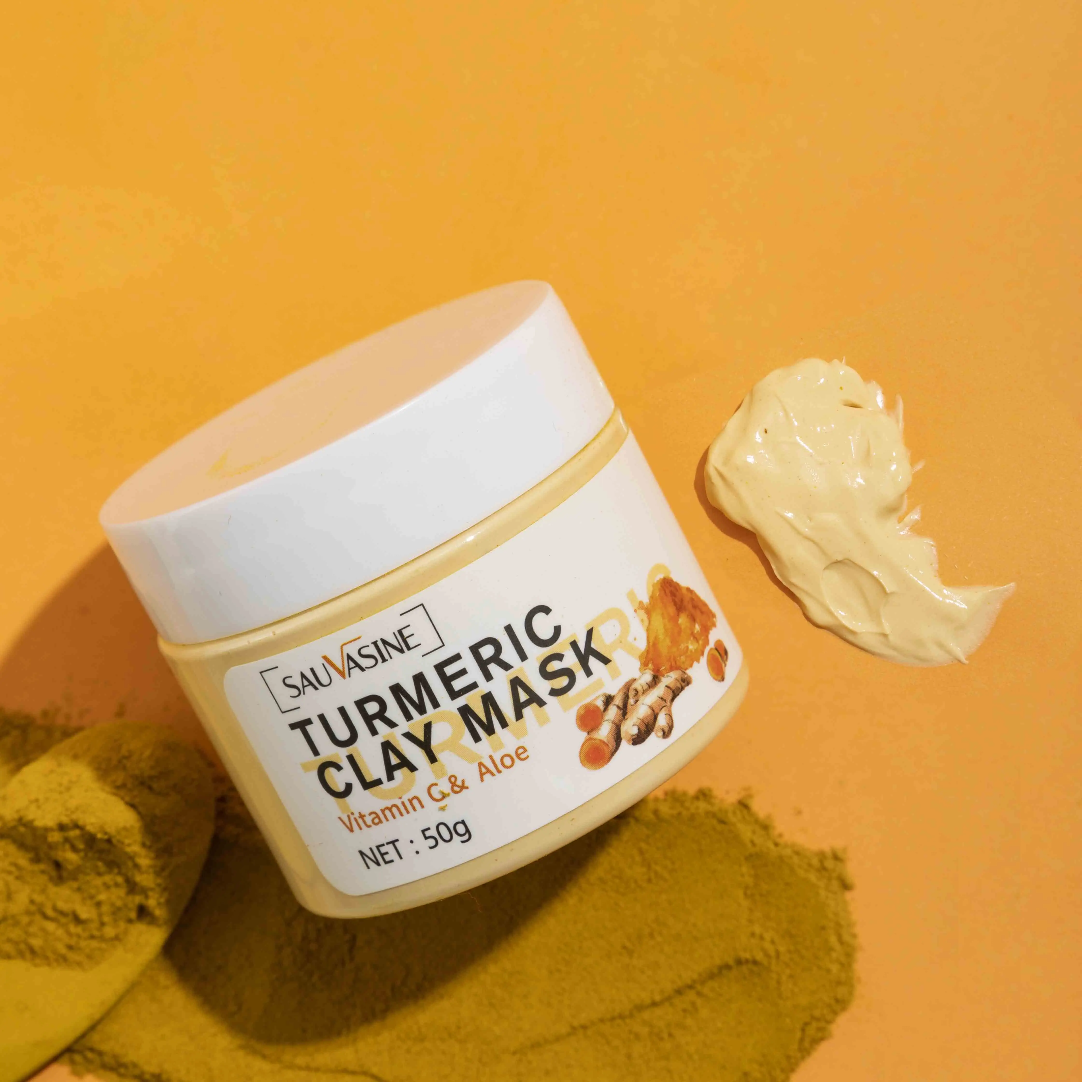

Turmeric Extract Clay Mask Hydrating Cleansing Blackhead Care Brightening Vitamin C Turmeric Clay Mask