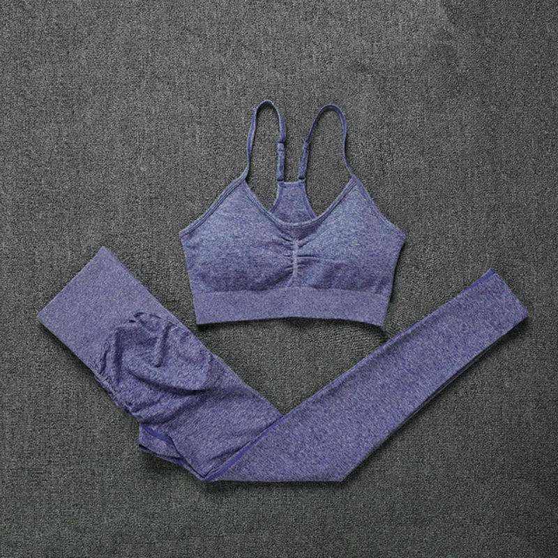Yoga Set Gym Workout Clothes for Women Push Up Bra High Waist Leggings Sexy Fitness Sportswear Sports Suits