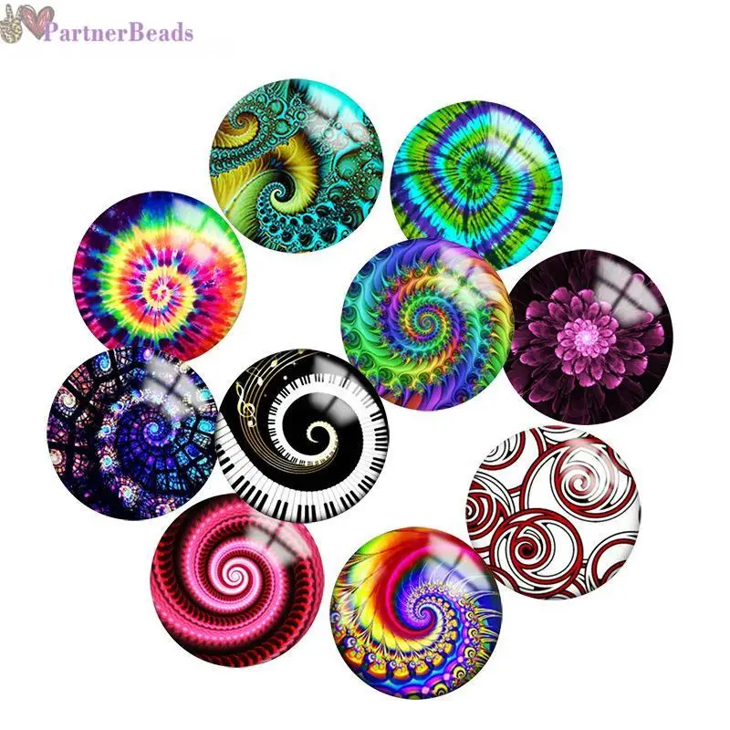 

Swirly, спиральный Фрактальный искусство, круглая фотография, стекло, кабошон, демонстрация, плоская задняя сторона, изготовление, 20 мм, защелк...