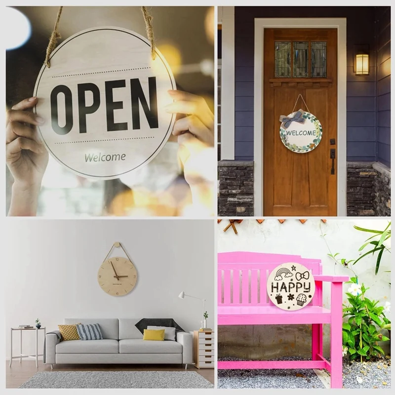 12-дюймовые деревянные круги для поделок незавершенная деревянная пустая дверная