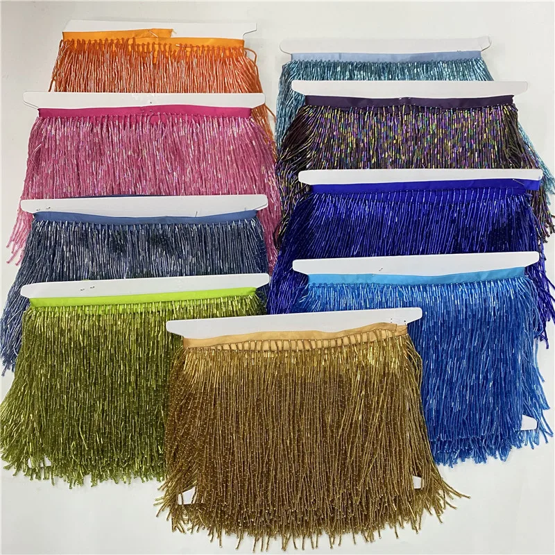 

Wholesale 2meters/lot Beautiful Bead Tassel Tassels Trim Fringe Lace 15 Cm Wide for DIY Accessories Home Textile Dance Ribbon