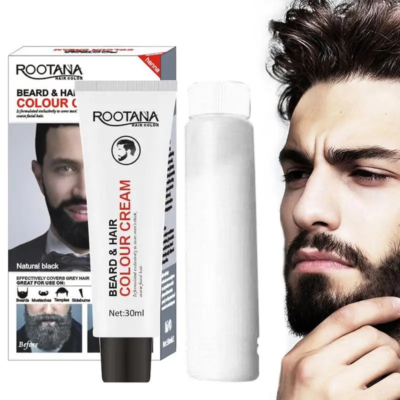 

Mustache Coloring For Men Men's Beard Mustache Shampoo Dye 60ML Mustache Dye Kit Long-Lasting Coloring Beard Cream For Beard And