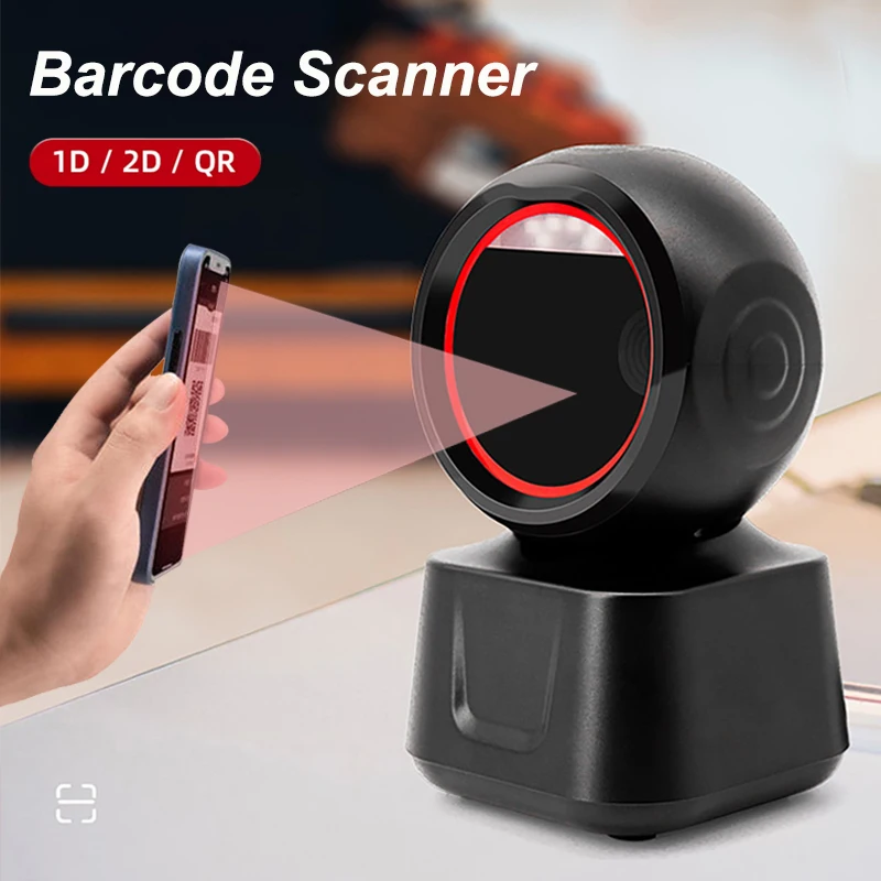 Настольный 2D QR-сканер штрих-кода Высокоскоростная платформа Hands-Free Auto Sense Reader