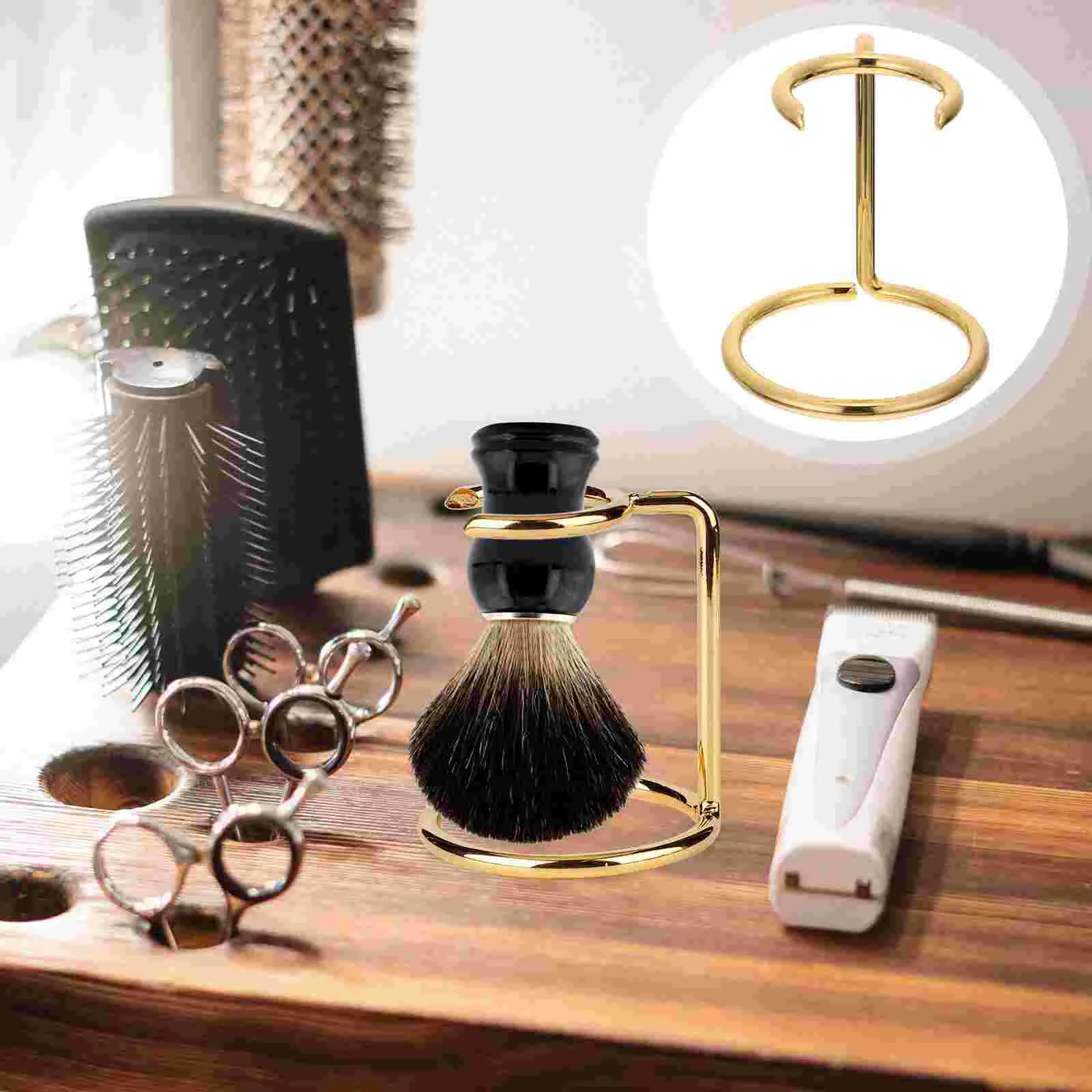 

Brush Stand Holder Shaving Rackmetal Shelf Shaver Safetybeard Tray Storage Bathroom Shave Shower Barber