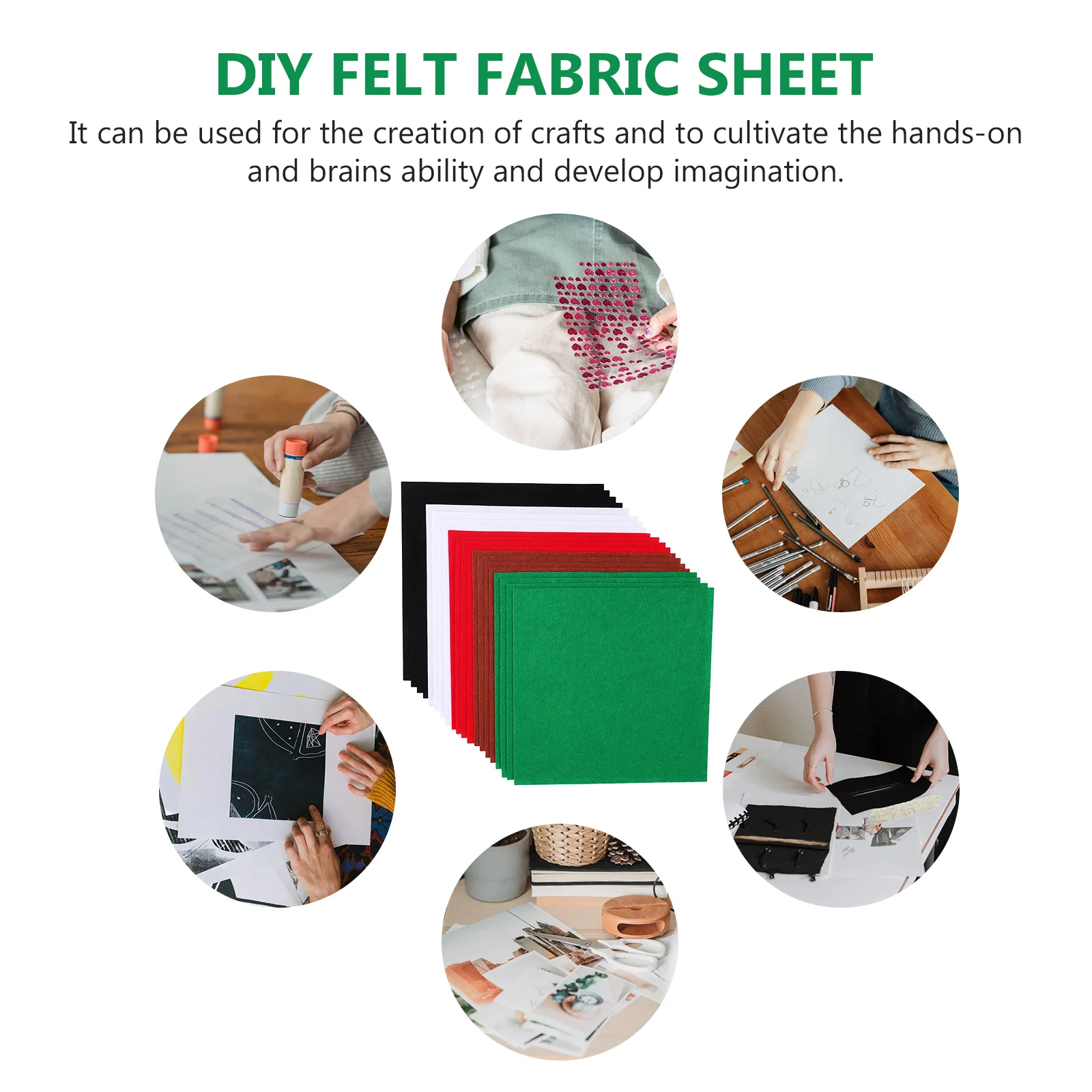 20 шт. рождественские нетканые украшения DIY ремесло фетровая ткань квадраты ткани