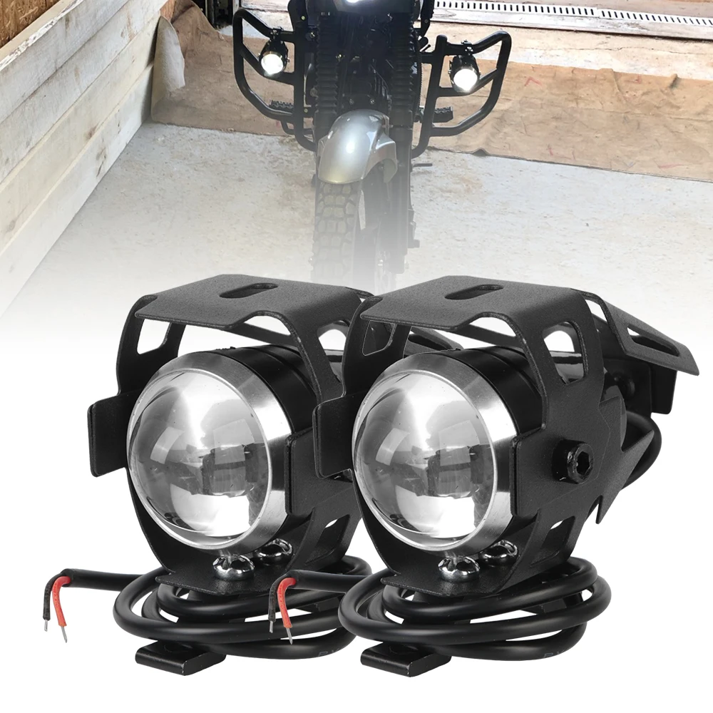 

2pcs Motorcycle Headlight LED DRL Spotlights 12V Mini U5 Motorbike Spot Fog light Auxiliary Working Lamp Super Bright Angel Eye