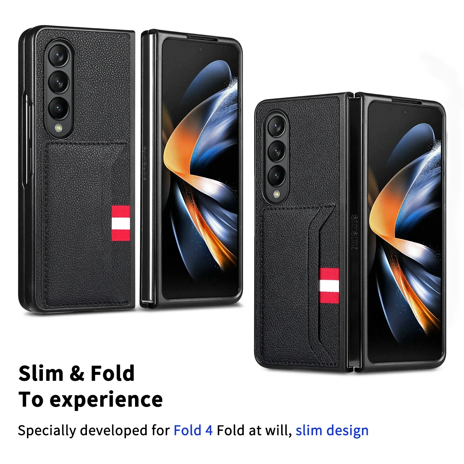 Защитный кожаный чехол-сумка для Samsung Galaxy Z Fold 6 5 5G Fold6 Fold5 4 3 2 Fold4 Fold3 Fold2