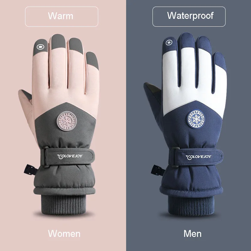 

Unisex Super Warm Snow Ski Gloves for Women Men's Winter Snowboard Gloves Waterproof Touch Screen Gloves Snowmobile Motorcycle