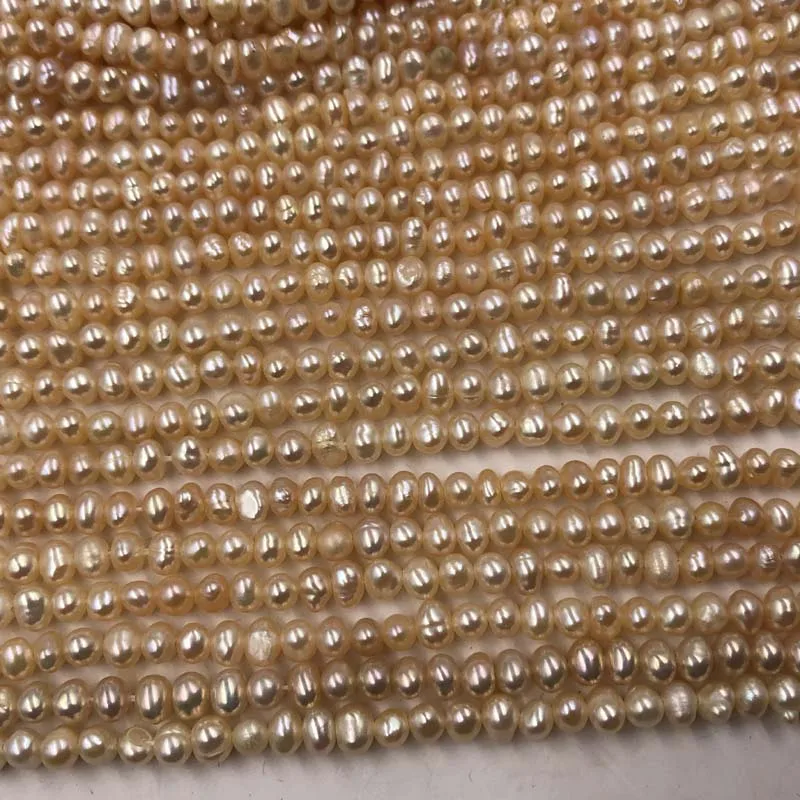 [ELEISPL Wholesale 20 Strands 4mm Purple Real Freshwater Pearl Strings Near Potato #22010283