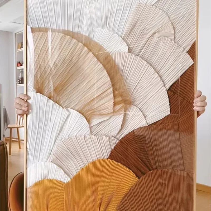 Плиссированная ткань ручной работы фон декоративная живопись пластиковая стена
