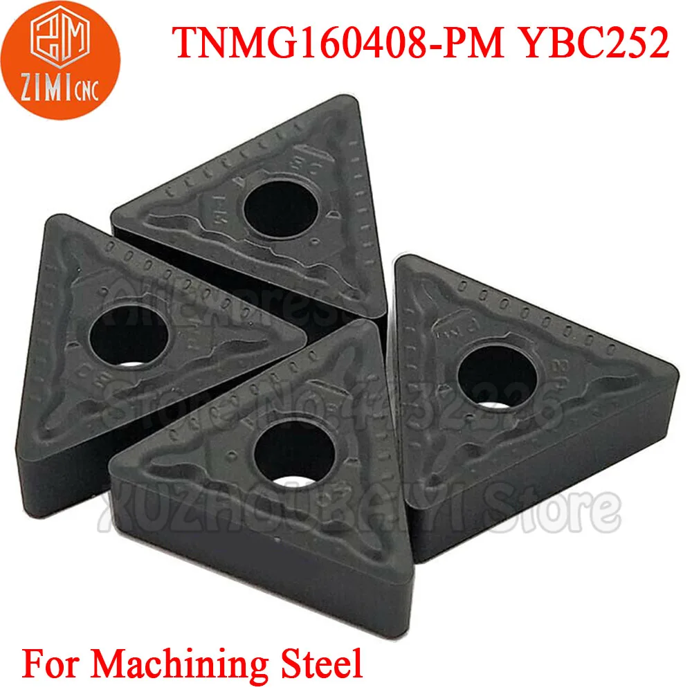 

10pcs TNMG160408-PM YBC252 TNMG160408 PM YBC252 TNMG 160408 Turning Tools Carbide Inserts CNC Cutter Lathe Blade For Steel