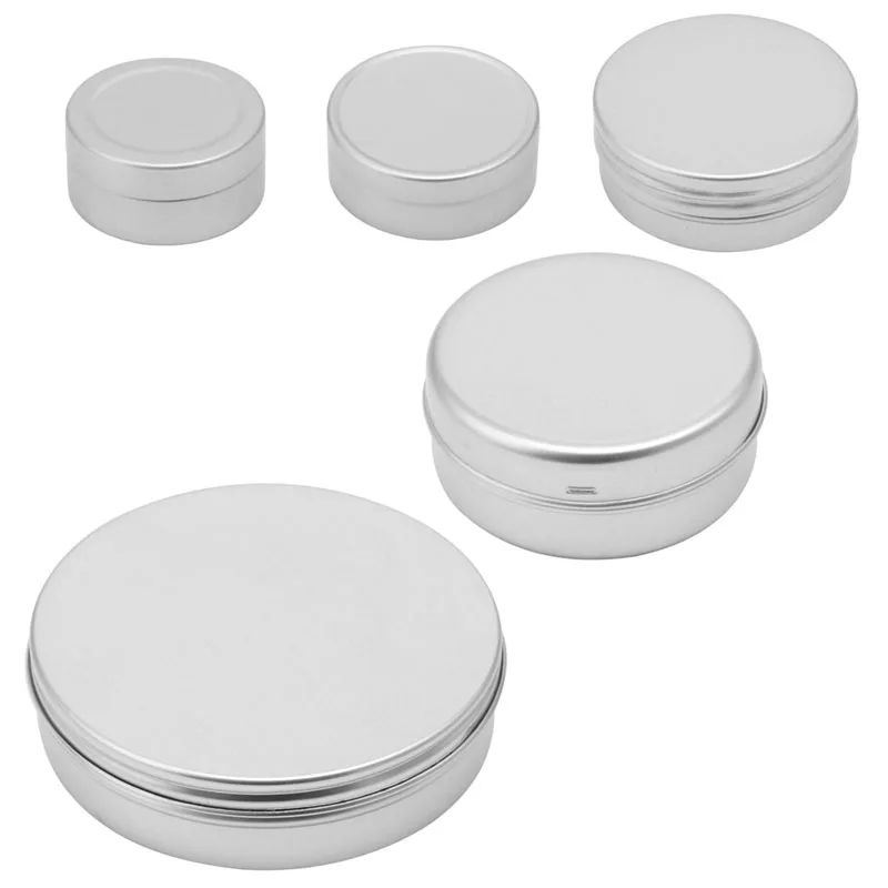 

30ml Aluminium Empty Cosmetic Pot Jar Tin Container Silver Screw Lid Box