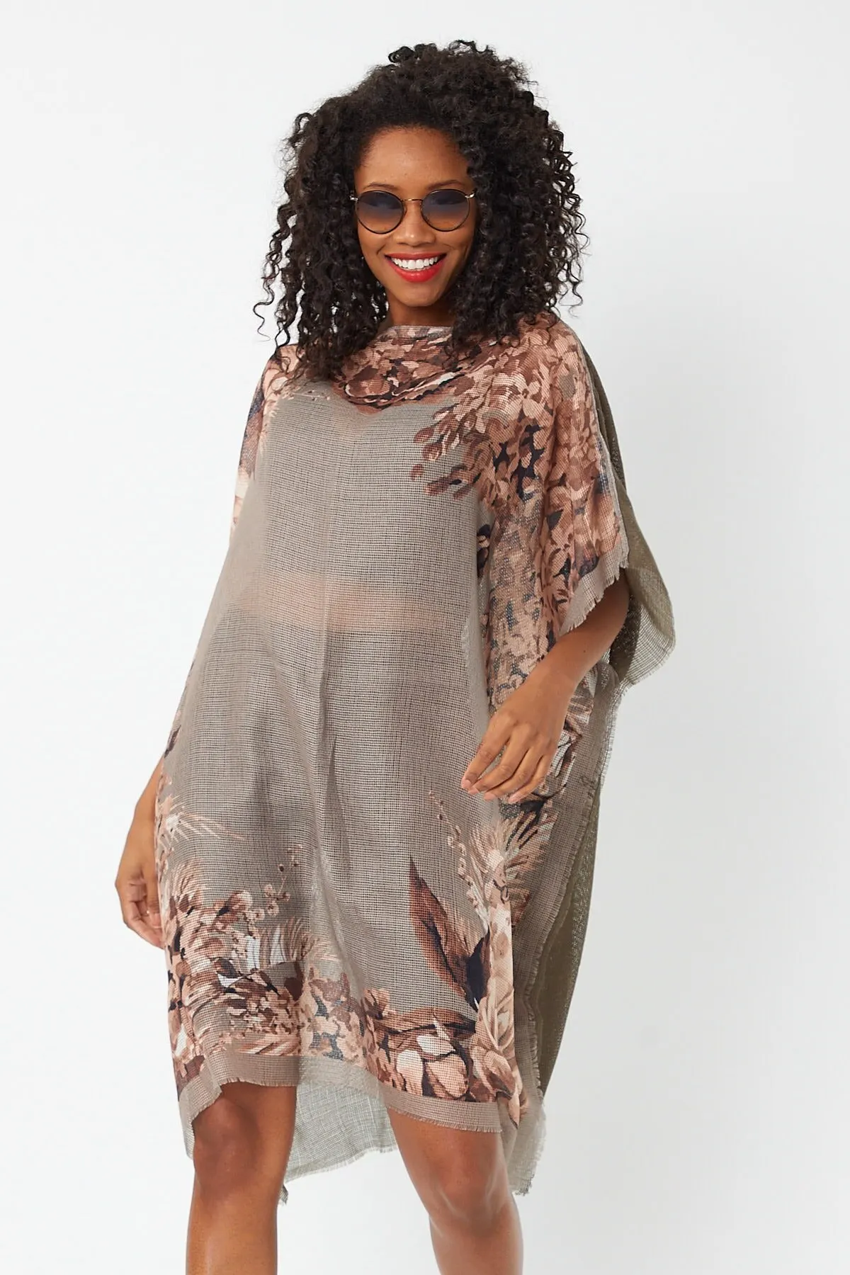 

Women's Pareo Cotton Beach Swimwear Cover Up Dress Sexy Tunic Suit Beachwear Female Beach Bikini Cover Loose Mini Dress