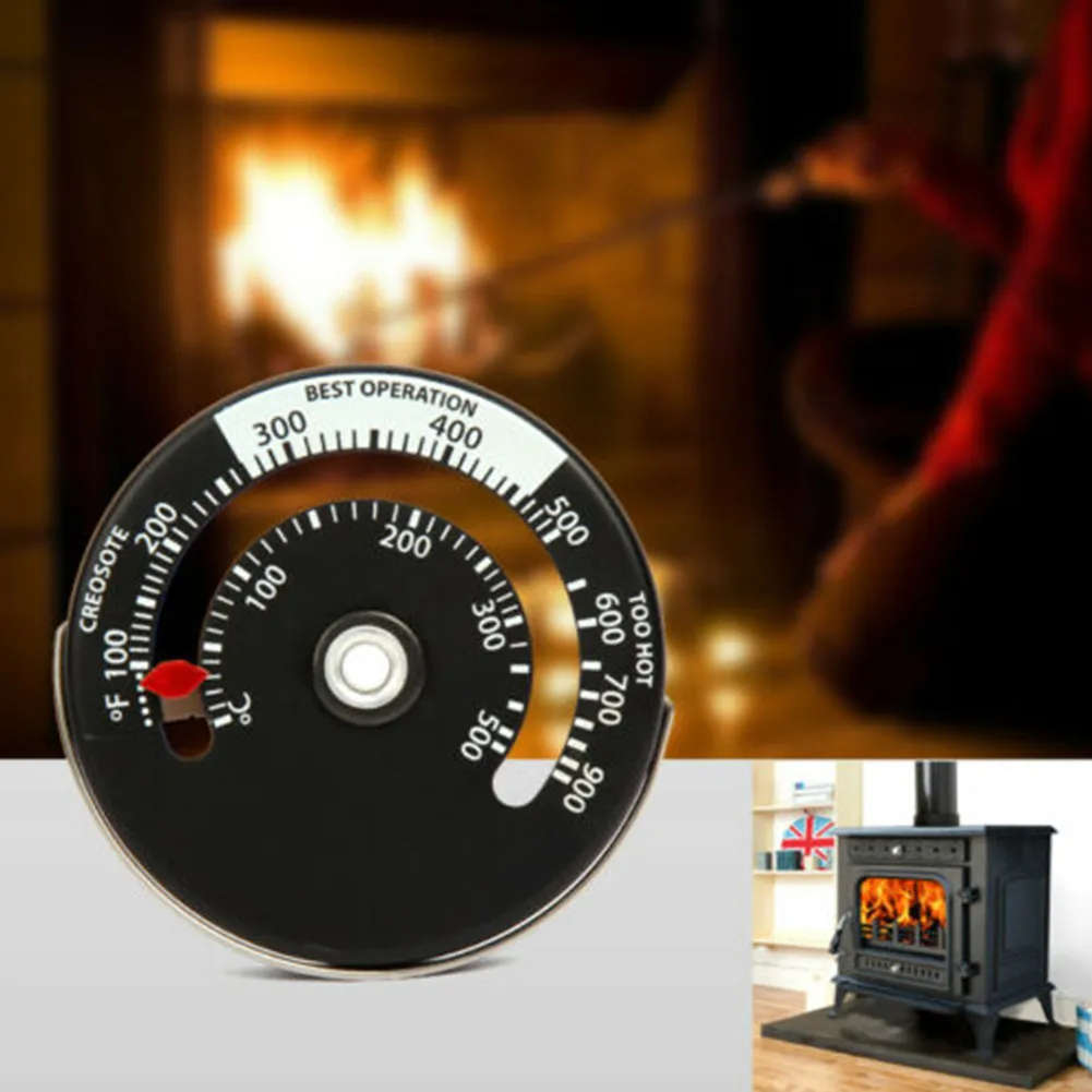 

Stove Thermometer 6.3cm X 0.9cm Magnetic Gauge For Fireplace Wood Burner Flue Log Heat Pipe 0-500degree Celsius Household