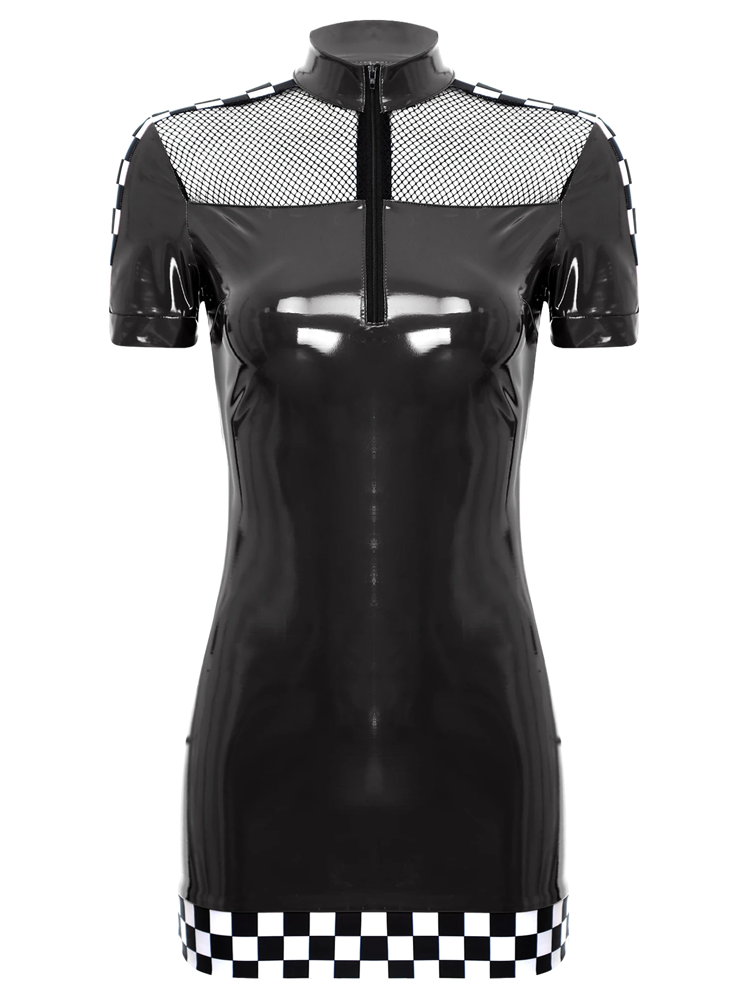 Женское соблазнительное мини-платье для водителя кожаное облегающее платье в