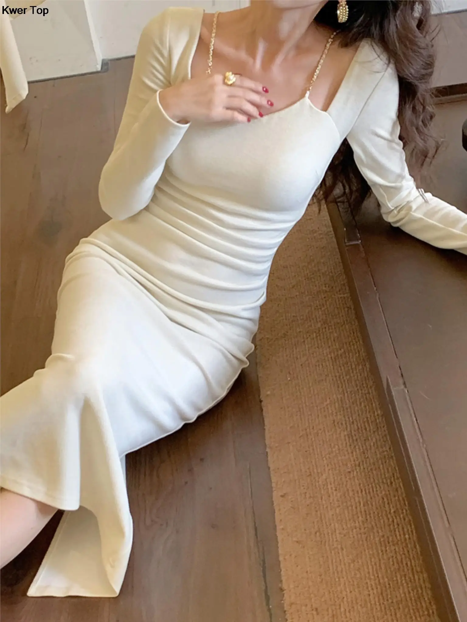 Женское облегающее вечернее платье элегантное модельное однотонное для свадьбы