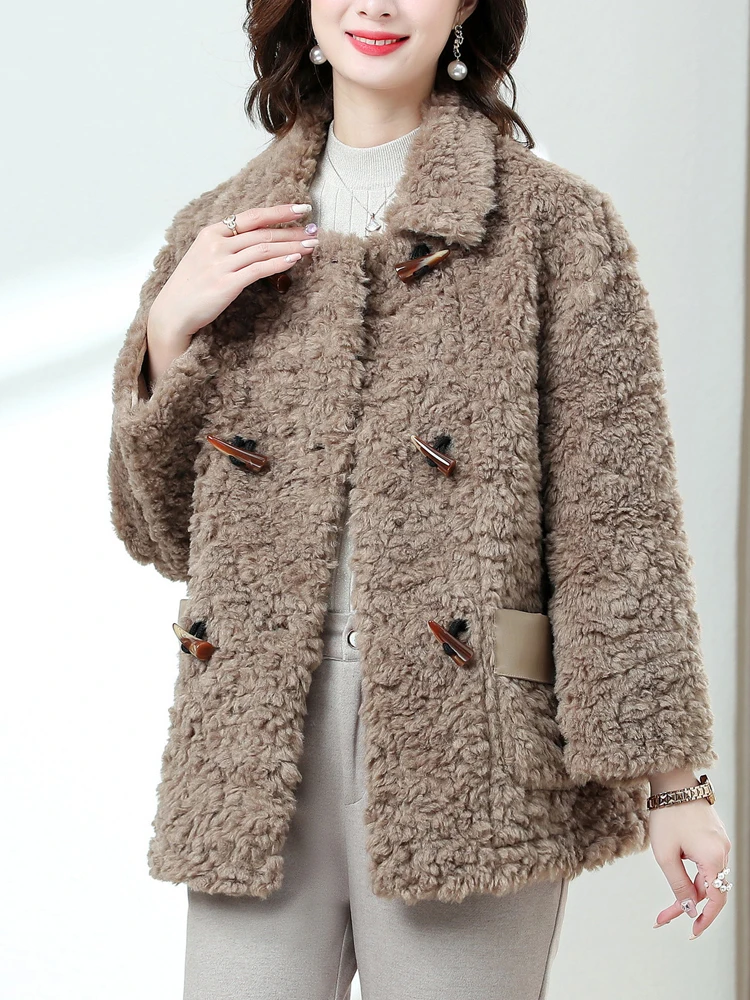 Winter Coat For Women New Fur Coat Warm Outwear Long Sleeve Jacket Solid Turn Down Collar Faux Fur Coat