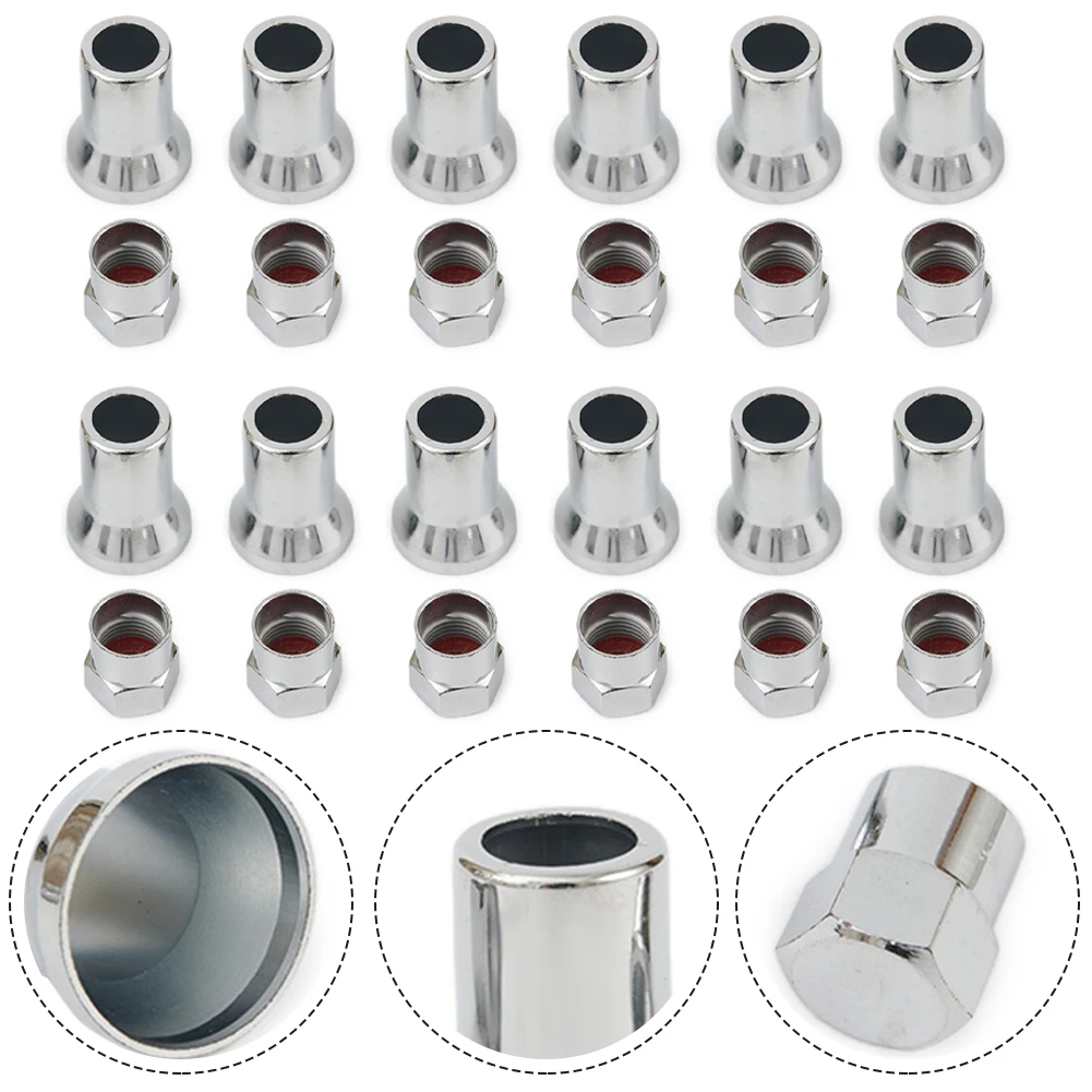 

24Pcs/Set Tire Valve Stem Cap TR413 Chrome Car Tire Wheel Tyre Valve Hex Cap Sleeve Covers Dust Proof Cover For SUVs Truck