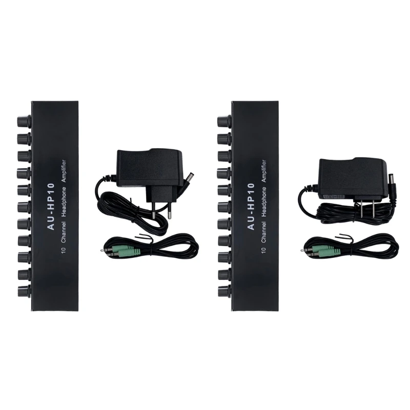 

10-канальный усилитель для наушников с интерфейсом 3,5 мм, независимый распределитель управления с кабелем для сценического