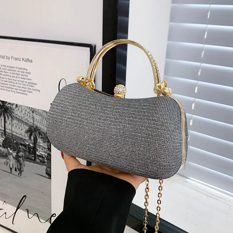 Stylish Dinner Women's Bag 2023 New Chain metal clip luxury design tote party shoulder crossbody bags Handbag for women purse