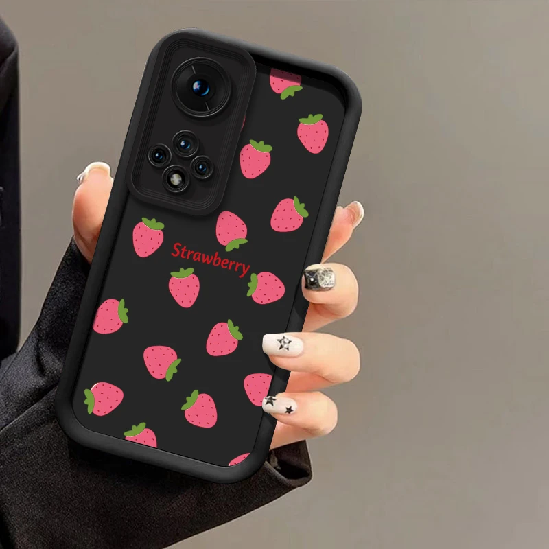 Фото Чехол для телефона с клубничным принтом для Huawei Honor 600 Lite 400 Smart 300 Pro 200 90 Lite 70 50 SE, мягкий силиконовый матовый противоударный чехол №5