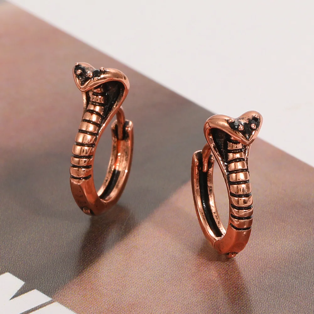 

Punk Retro Cobra Earrings for Women Men Fashion Hiphop Personality Mini Animal Hoop Earrings Party Jewelry Gift