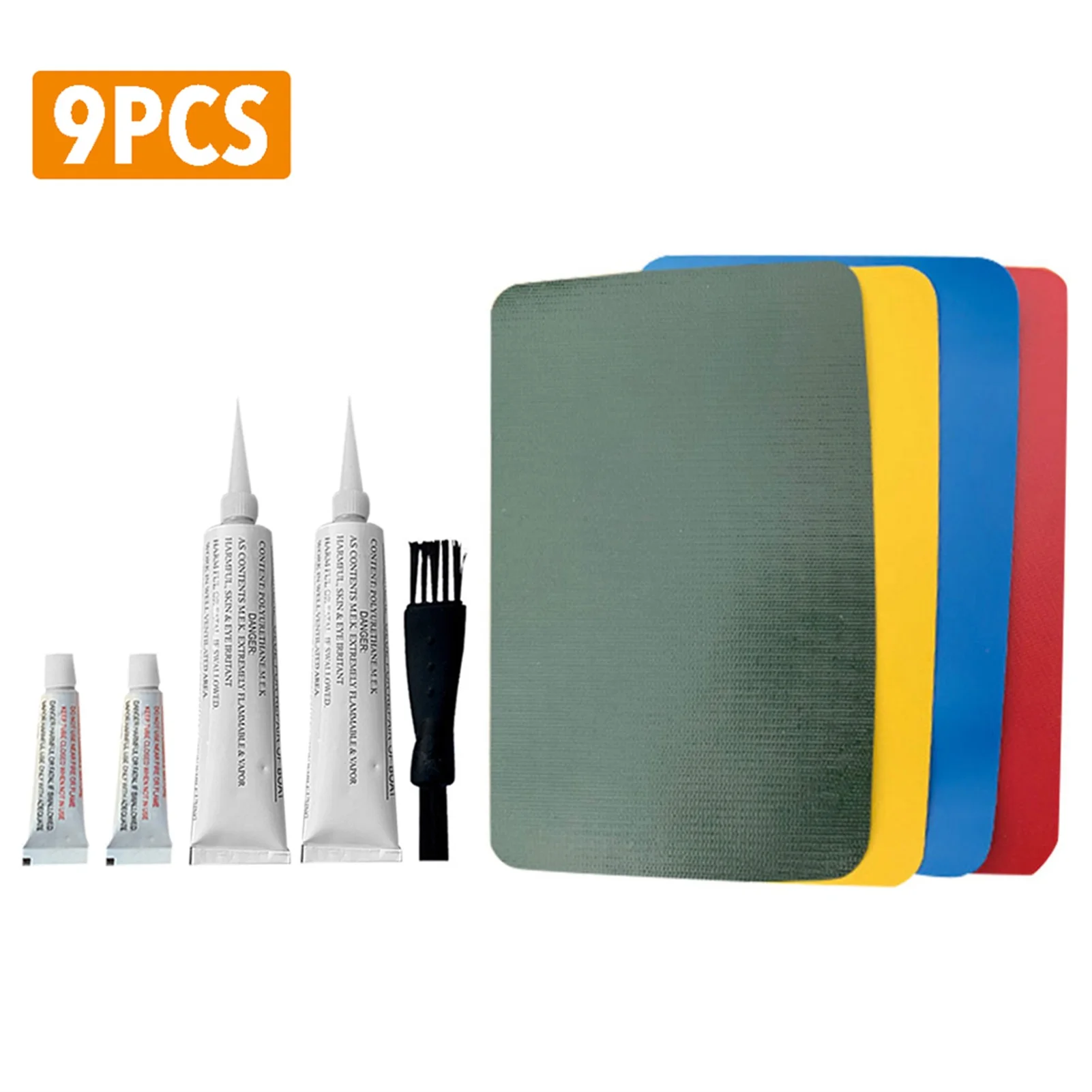 

9PCS PVS Patch Repair Kits With Adhesive Brush For Repairing Kayaks, Inflatable Rafts, Swimming Pools Cleaning Maintenance Tools