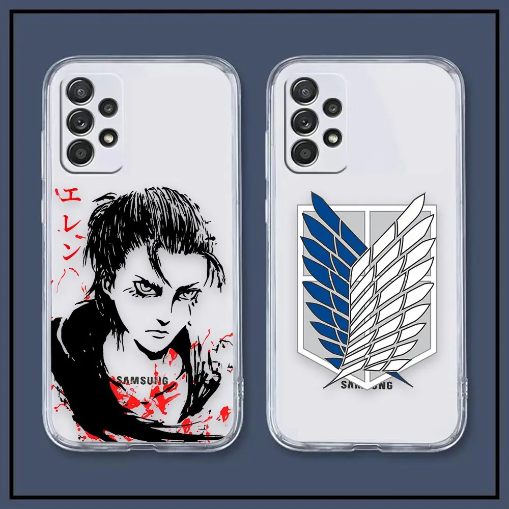

Clear Case For Samsung A81 A73 A72 A71 A53 A52 A51 A50 A50S A42 A33 A21 A30 A30S A23 A22 5G 4G Case Anime SNK A-Attack On Titan