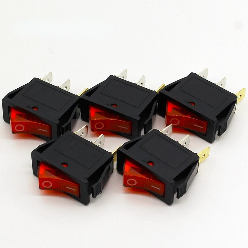 5 шт./лот красный светодиодный индикатор 3 контакта SPST вкл/выкл G132 лодочный