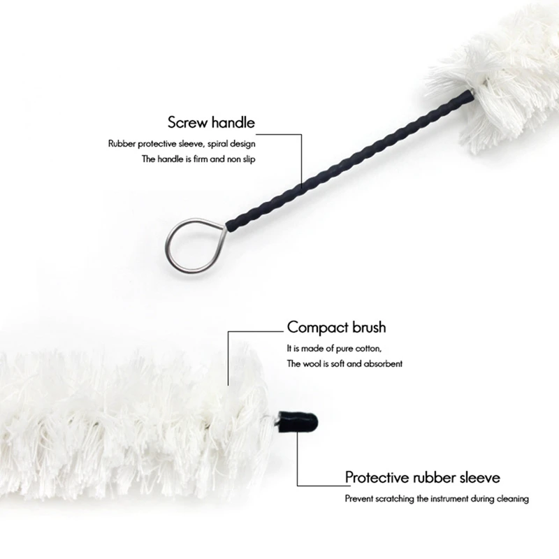 Щетка для чистки полости флейты волос хлопка Флейта Хлопковая нить Моющаяся