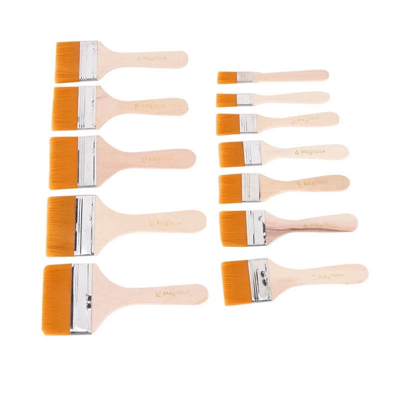 

12 Pcs Wooden Oil Painting Brushes Set Artist Acrylic Watercolor Paint Tool
