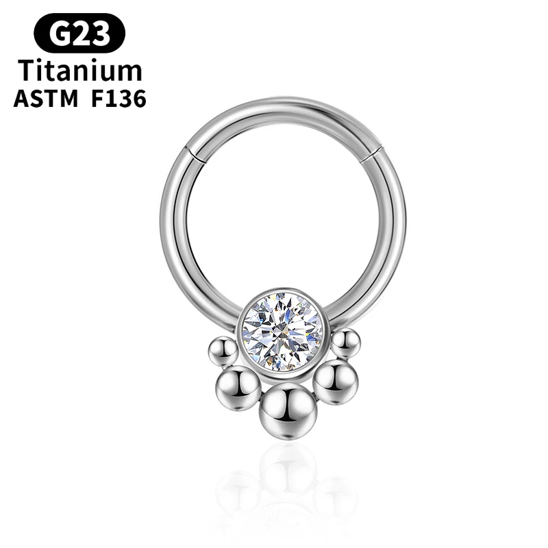 

Titanium Septum Nose Ring Piercing Tragus Ball Earrings Zircon Cartilage helix Jewelry for Women G23 Clicker Sexy Body Labret