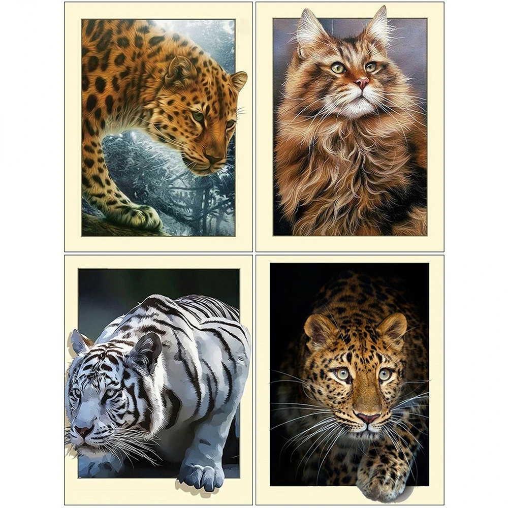 

Алмазная 5D картина «сделай сам», кошки, тигры, леопарды, полная вышивка, мозаика, искусство, Набор для вышивки крестиком, домашний декор, Новое поступление 2023